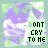 identical pixelated icons featuring a purple and green background with the text "DONT CRY TO ME" in black block letters