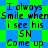 Pixelated text on a green and blue checkered background with repeated phrases.