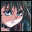A 48x48 pixel buddy icon featuring a close-up of an anime-style character's face on the left and stylized text reading "Anime IM" with "com" below it on a black background to the right.
