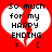 Red background with two white broken hearts containing black pixelated text reading 'So much for my HAPPY ENDING = ['.