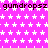 A static image with a bright pink background covered in white star patterns and repeated dark brown text reading "gumdroopsz" across three horizontal bands.