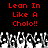 Red pixelated text reads "Lean In Like A Cholo!!" on a black background above a of white and gray pixelated hands with raised fingers