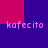 Pixelated text 'kafecito' repeated four times on a blue and pink background with no visible animation changes.