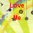 Animated icon with yellow and purple striped background, hanging circular objects, red text reading Love Me I Dare You To!