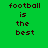 Four pixelated text display "football is the best" on green, blue, purple, and teal backgrounds