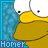 Animated contact sheet of Homer Simpson's face in a 3x3 grid with varying expressions and mouth positions across sampled frames, set against a blue textured background with "Homer" text at the bottom of each frame.