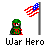 Pixel art of a green-clad figure with red accents beneath an American flag, displayed in two states: one with wavy flag stripes and another with straight stripes.