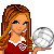 Pixel art contact sheet showing a female character holding a volleyball with text "Volleyball Chick" in red pixelated font.