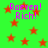 Green background with scattered orange stars and repeated pink text 'Raeven! Rich!' in pixelated font.