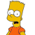Pixelated character with yellow skin, spiky hair, wide eyes, and open mouth wearing orange shirt against white background.