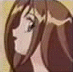 12 anime-style character expressions showing varied facial poses and emotions with brown hair against colored backgrounds