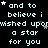 Pixelated text repeats 'and to believe i wished upon a star for you' with scattered white stars on black background.