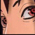 Anime-style character face with red spiral eyes, brown hair, and a light skin tone in four showing eye movement