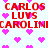 Red text and pink hearts on white background with pixelated appearance