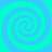 Four spiral patterns in cyan and turquoise hues arranged symmetrically on a gradient background.