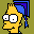 Pixelated character with yellow skin and blue graduation cap displays three distinct facial expressions