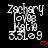 Pixelated text displays 'Zachary', 'love', 'Kata', and '3.51e9' with red heart symbols on a black background, showing animation changes in heart positions.