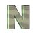A contact sheet of 11 animated frames showing a green and brown 3D letter N in various orientations against a gray background.