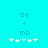 Pixelated cyan background with two identical side-by-side arrangements of text and symbols, each featuring 'ae', '+', 'mb' in dark cyan above five white asterisks where the third is light cyan.