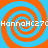 Four orange spiral patterns on a blue background with repeated white text "HannaHC27C" across the top and bottom.