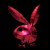 Red and gold bunny icons with glowing eyes appear alongside text reading 'Wanna Be Play Gurl My Bunny ?????' on a black background.