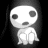 Pixelated monochrome image of a small character with large circular eyes and a rounded head, standing against a black background with text reading "Anime IM" and "com".