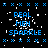 Blue text reading 'REAL MEN SPARKLE' on a black background with scattered white and blue pixel noise, framed by blue 'X' patterns.
