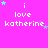 Pixelated text 'i love katherine' on bright pink background with scattered cyan and purple stars, some stars move between frames.