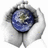 Two hands cradle a blue and white globe with visible landmasses, surrounded by pixelated text reading "He's got the whole world in his hands".