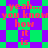 Pixelated text repeats 'yeah... you know how it is' over a shifting green and purple checkered background with diamond-shaped patterns.