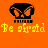Pixelated orange background with black crown icon and yellow text "Be afraid" below it, showing animation changes across frames.