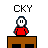 Animated contact sheet showing a pixel art character in red shirt moving across brown platforms and green grass patches with text credits at bottom.