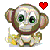 Pixelated cartoon monkey icon with green eyes, brown ears, and a red heart symbol in the top-right corner.