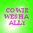 Green background with four identical of pink text reading 'COWIE WESHA ALLY' in pixelated font