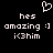Pixelated white text and symbols on black background, two identical side-by-side layouts with 'hes amazing :] i<3him' below a heart symbol.