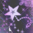 Animated icon with purple and dark blue background featuring light purple stars, white cursive text fragments 'wis', 'wish', 'ish'