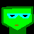Six pixelated characters with distinct colors and features arranged in a , including green face with blue glasses, blue circle with white eyes, dark figure with orange headband, pink cone-shaped body, yellow-hatted animal, and text "SO. YEAH!" on black background
