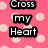Pink polka-dot background with black-outlined white text arranged in three reading 'Cross my Heart', 'Hope to Die', and 'Clothes and Make-up' followed by 'Boyz and Lies', 'Till the End', and 'We'll be True Best Friends'