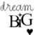 Pixelated grayscale text 'dream' above bold black letters 'BG', a small star, and a heart symbol on white background.
