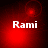 Four red-toned display the name "Rami" in white text with a glowing red circular effect shifting across each