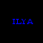 Four identical blue 'ILYA' text icons on green circular backgrounds with varying dark borders, arranged in a on black