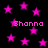 Black background with scattered pink stars and repeated pixelated text "Shanna" in bright pink.