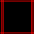 Pixelated text fragments on a black background with red lines, displaying partial phrases like "I LET YOU" and "and you broke my heart."