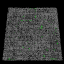 Gray textured block with scattered green speckles rotates through multiple angles against black background