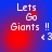 Blue and red gradient background with white text reading 'Lets Go Giants !!' and a heart symbol '<3'.