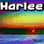 A four- displays a pixelated sunset over water with text changing