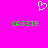 A static image with a bright pink background features two identical green text labels and one white pixelated heart symbol above them.