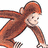 Pixelated monkey character on white background with pink text blocks reading "IM NOT NOSY" and "JUST CURIOUS LIKE".