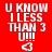 Red background with white pixelated text reading "U KNOW I LESS THAN 3 U!!!" and a heart symbol below, animated to alternate between two states.