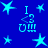 Blue background with light blue star shapes and repeated text elements in a pattern